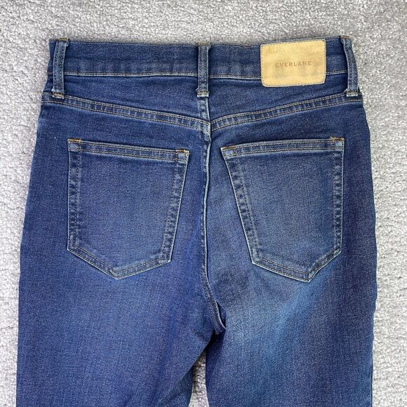 Everlane Jeans Women's 25 Blue Ankle Skinny High Rise Dark Denim Stretch - Picture 4 of 11